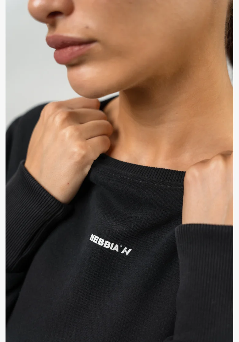NEBBIA • Crop hoodie GYM SPIRIT black • NebShop.com
