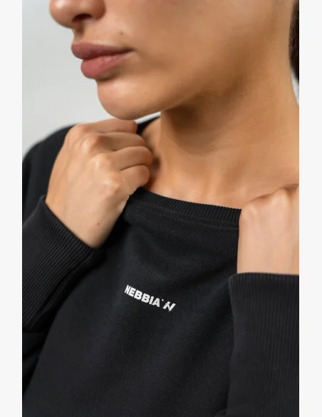 NEBBIA • Crop hoodie GYM SPIRIT black • NebShop.com