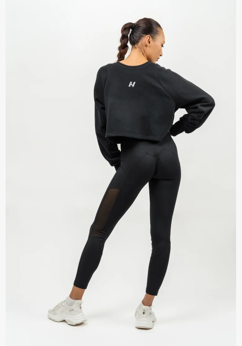 NEBBIA • Crop hoodie GYM SPIRIT black • NebShop.com