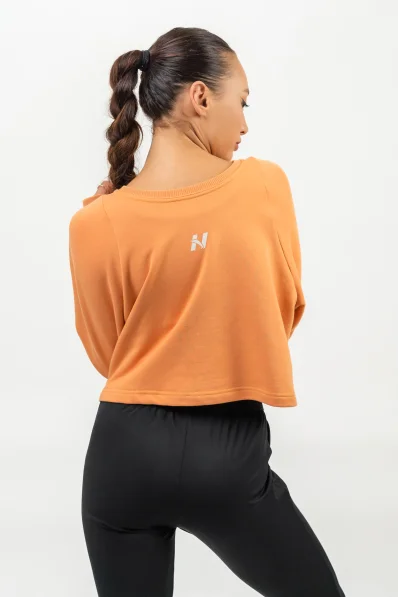 NEBBIA • Crop sweatshirt GYM SPIRIT orange • NebShop.com 2