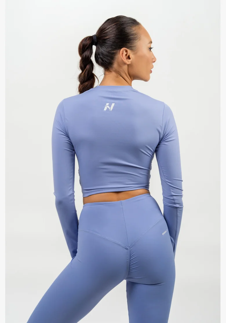 NEBBIA • Long Sleeve Crop Top ELEVATED Purple • NebShop.cz