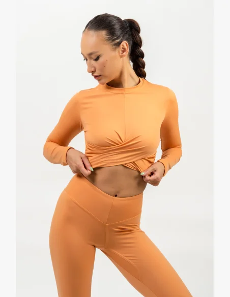 NEBBIA • Long sleeve crop top ELEVATED orange • NebShop.cz