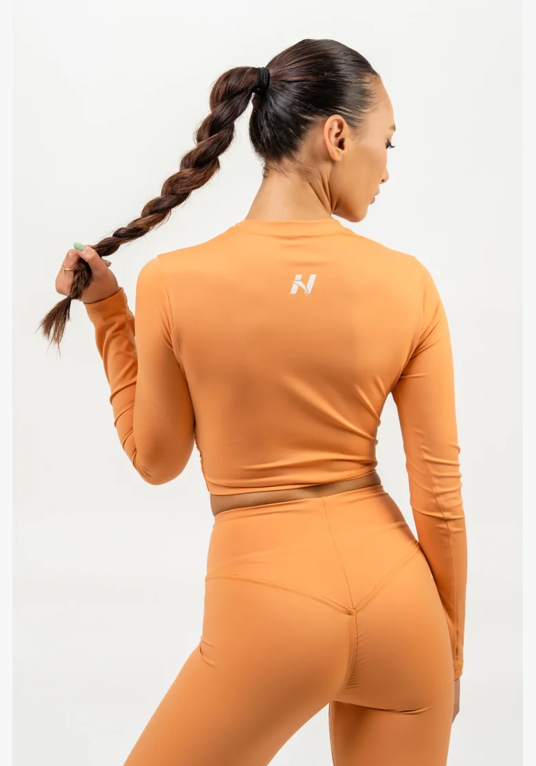 NEBBIA • Long sleeve crop top ELEVATED orange • NebShop.cz