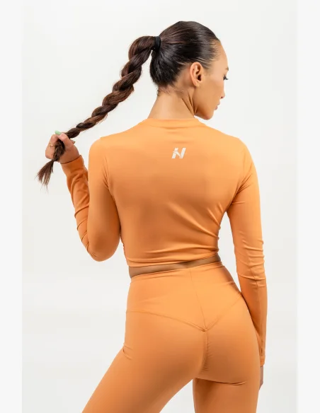 NEBBIA • Long sleeve crop top ELEVATED orange • NebShop.cz