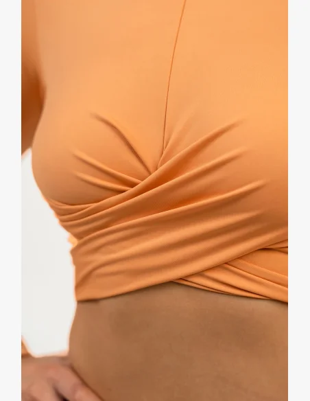 NEBBIA • Long sleeve crop top ELEVATED orange • NebShop.cz