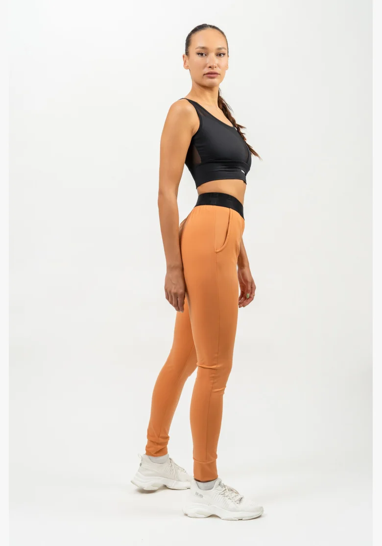 NEBBIA • Slim fit leggings with pockets GYM SPIRIT orange • Nebshop.cz