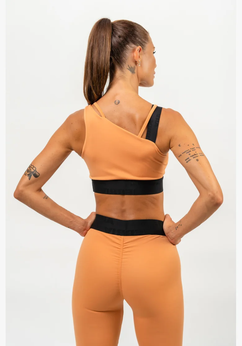 NEBBIA • Asymmetrical sports bra ELITE orange • Nebshop.cz