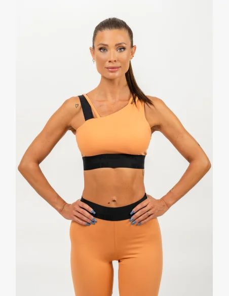 NEBBIA • Asymmetrical sports bra ELITE orange • Nebshop.cz