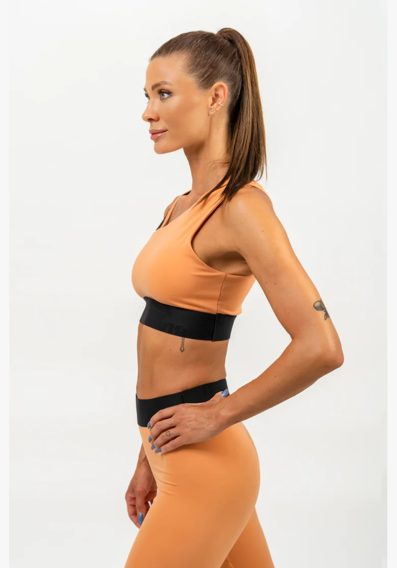 NEBBIA • Asymmetrical sports bra ELITE orange • Nebshop.cz