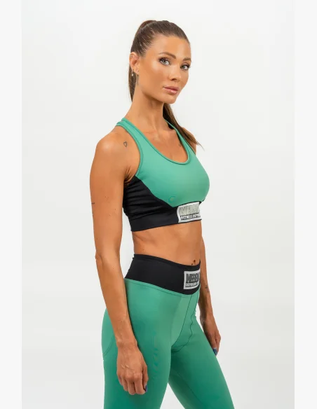 NEBBIA • Reinforced sports bra SIGNATURE green • Nebshop.cz