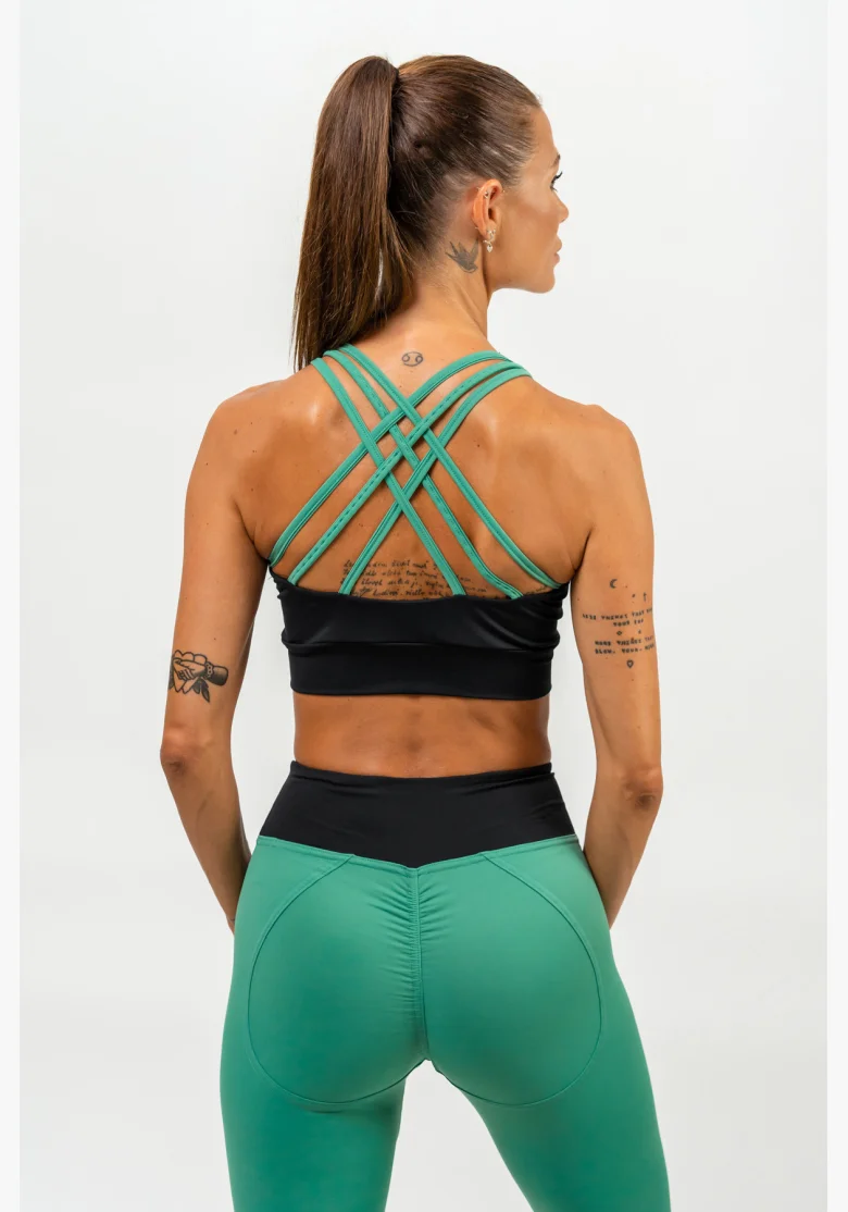 NEBBIA • Reinforced sports bra SIGNATURE green • Nebshop.cz