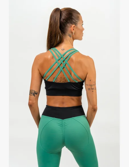 NEBBIA • Reinforced sports bra SIGNATURE green • Nebshop.cz