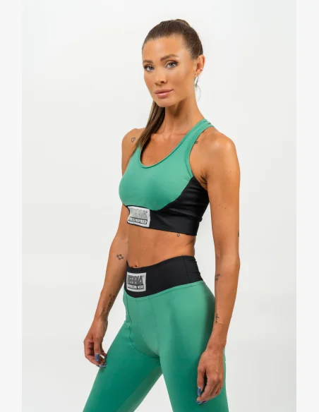 NEBBIA • Reinforced sports bra SIGNATURE green • Nebshop.cz