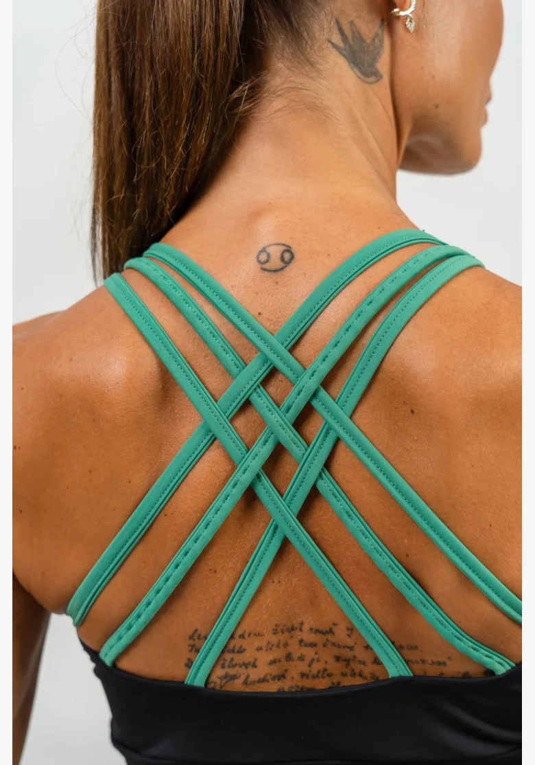 NEBBIA • Reinforced sports bra SIGNATURE green • Nebshop.cz