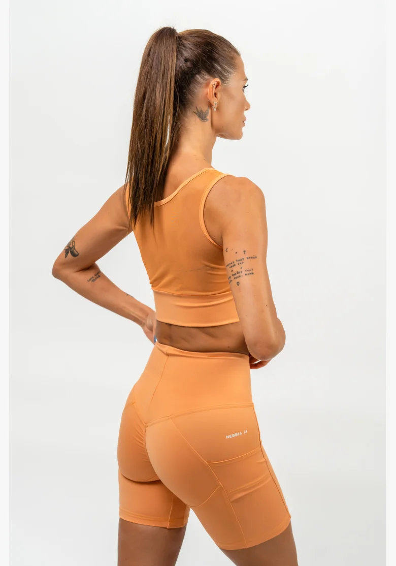 NEBBIA • Sports bra with mesh PERFORMANCE orange • Nebshop.cz