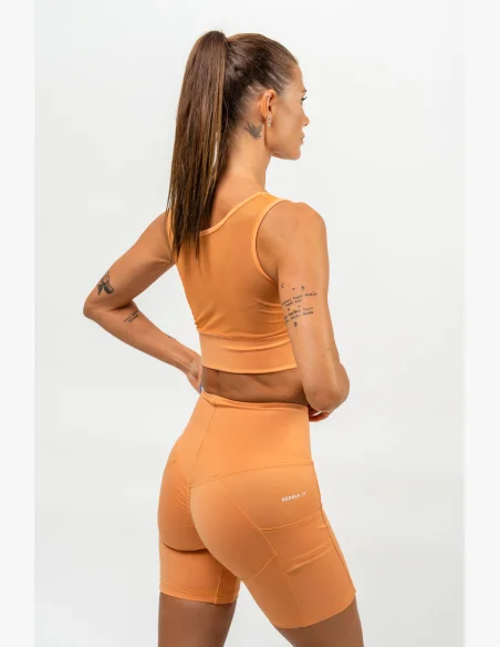 NEBBIA • Sports bra with mesh PERFORMANCE orange • Nebshop.cz