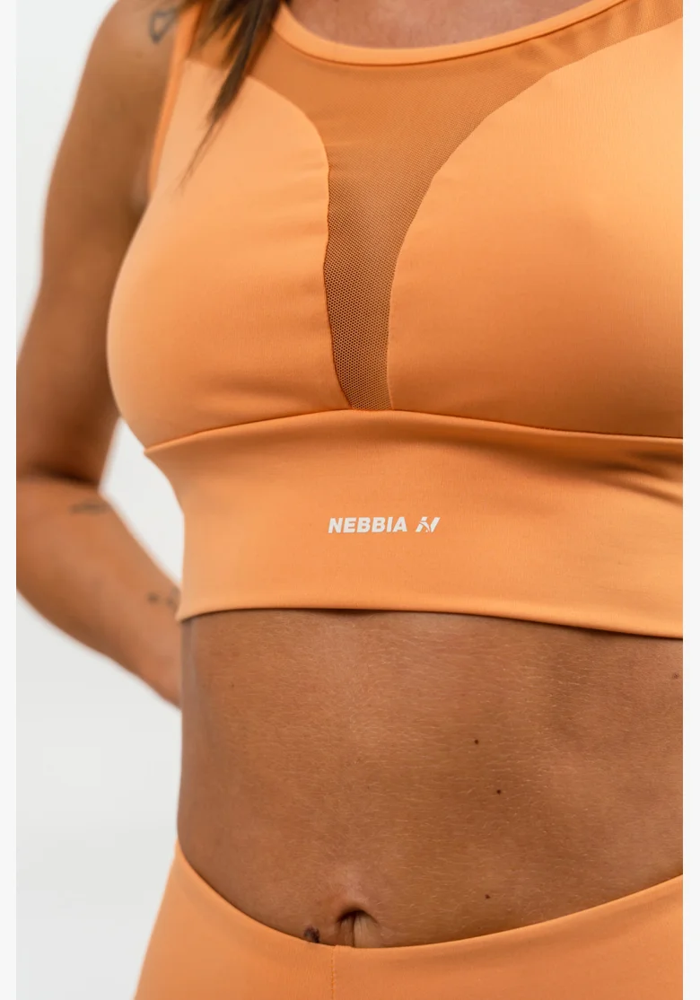NEBBIA • Sports bra with mesh PERFORMANCE orange • Nebshop.cz
