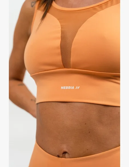 NEBBIA • Sports bra with mesh PERFORMANCE orange • Nebshop.cz