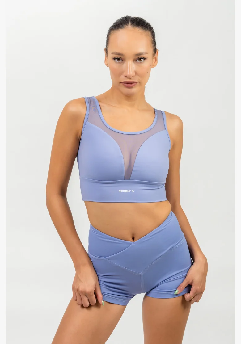 NEBBIA • Sports bra with mesh PERFORMANCE purple • Nebshop.com