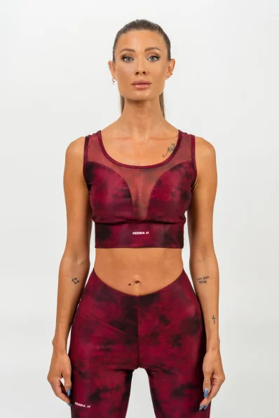 NEBBIA • Sports bra with mesh IMPACT red • Nebshop.cz