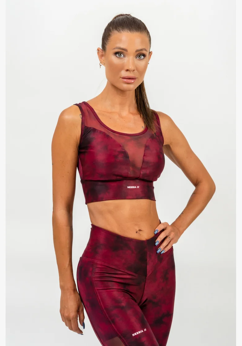 NEBBIA • Sports bra with mesh IMPACT red • Nebshop.cz