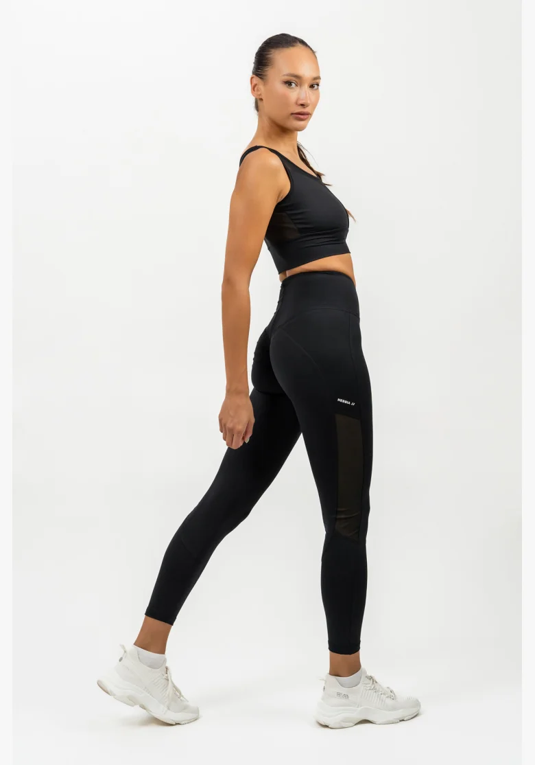 NEBBIA • High-waisted PERFORMANCE mesh leggings black • Nebshop.cz