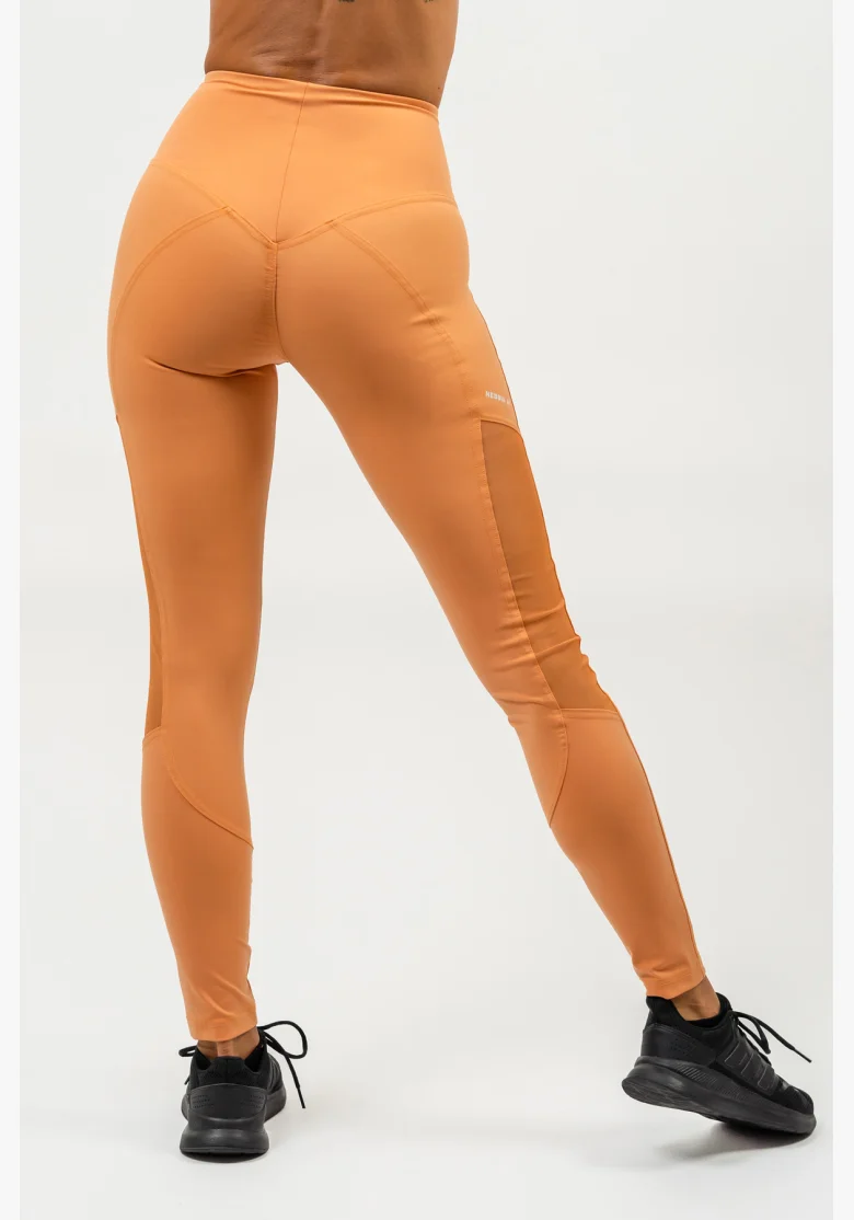 NEBBIA • Leggings with mesh and high waist PERFORMANCE orange • Nebshop.cz