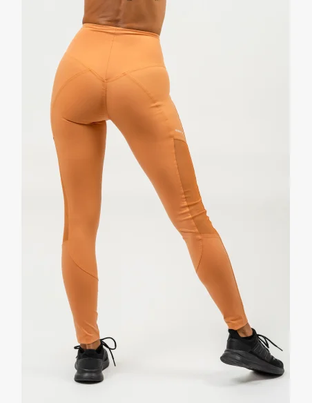 NEBBIA • Leggings with mesh and high waist PERFORMANCE orange • Nebshop.cz