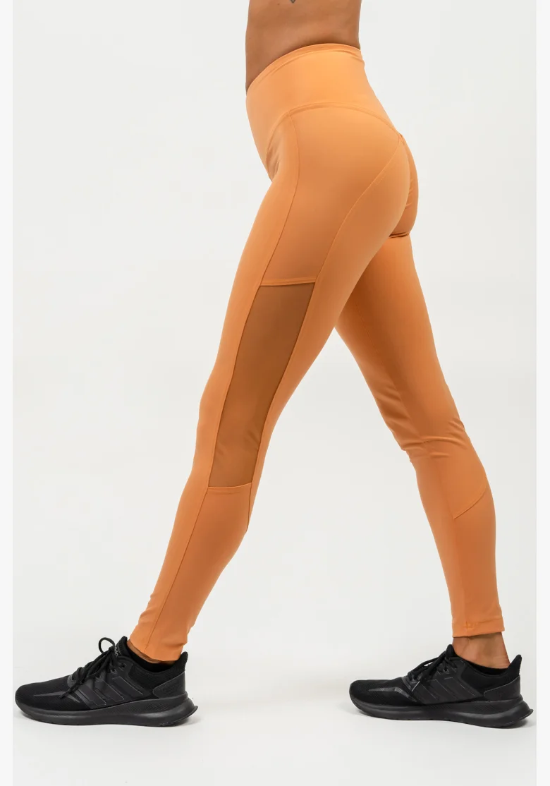 NEBBIA • Leggings with mesh and high waist PERFORMANCE orange • Nebshop.cz