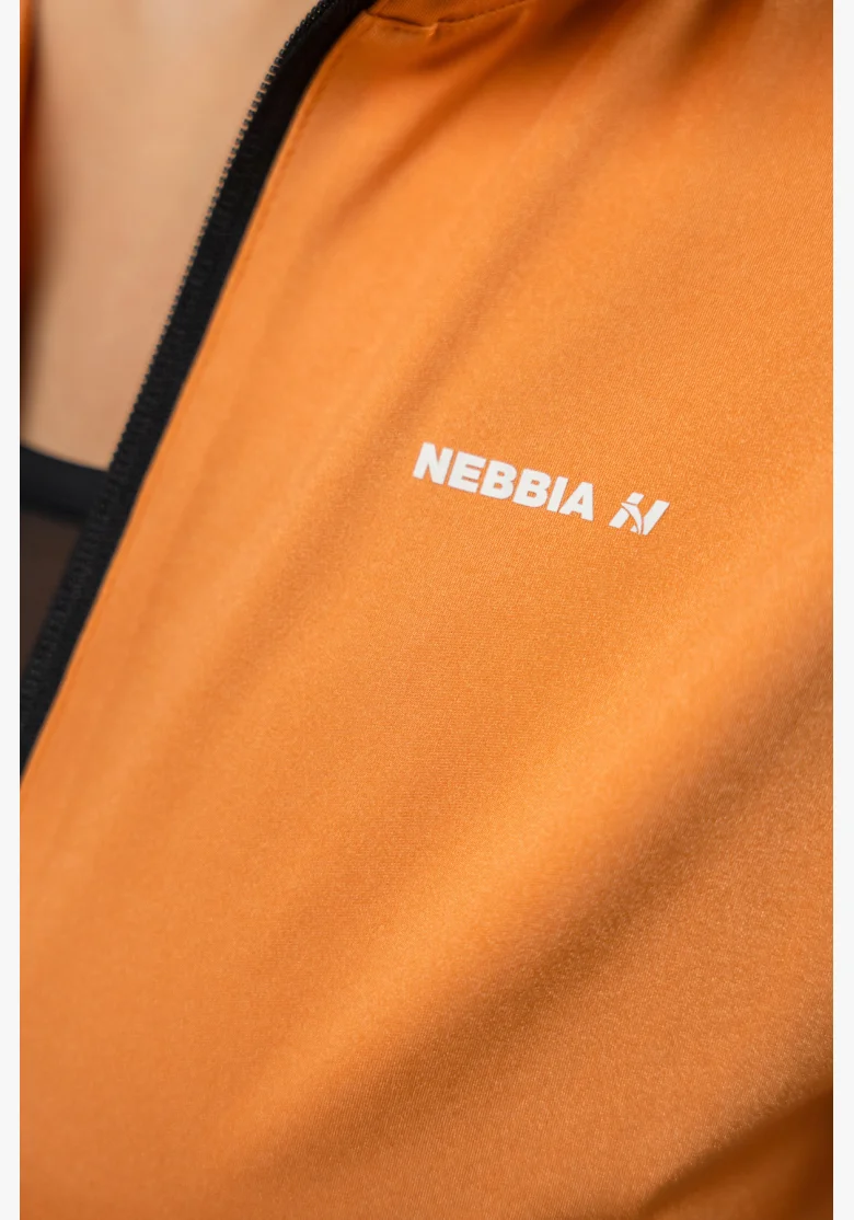 NEBBIA • Zip-up hoodie with a sheen SLEEK orange • Nebshop.cz