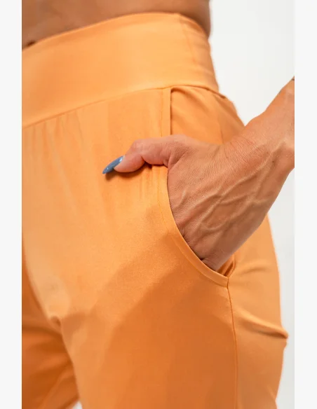 NEBBIA • Slim fit leggings with pockets SLEEK orange • Nebshop.com