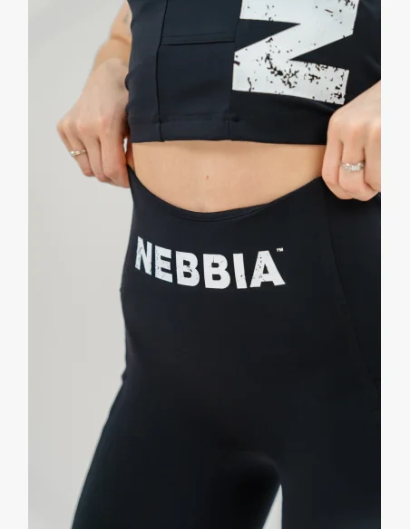 NEBBIA • 10″ High Waist Cycling Shorts GYM THERAPY Black • Nebshop.com