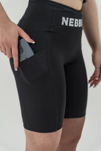 NEBBIA • 10″ High Waist Cycling Shorts GYM THERAPY Black • Nebshop.com 2
