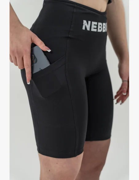 NEBBIA • 10″ High Waist Cycling Shorts GYM THERAPY Black • Nebshop.com
