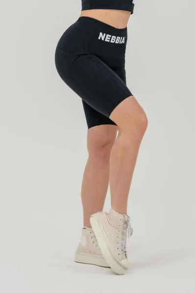 NEBBIA • 10″ High Waist Cycling Shorts GYM THERAPY Black • Nebshop.com