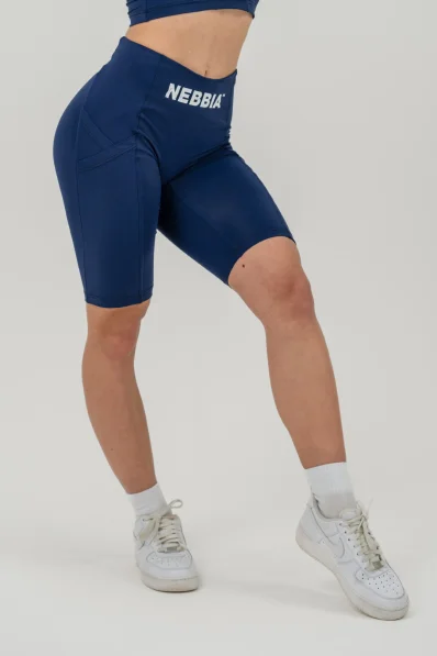 NEBBIA • Cycling shorts with high waistband 10″ GYM THERAPY blue • Nebshop.cz