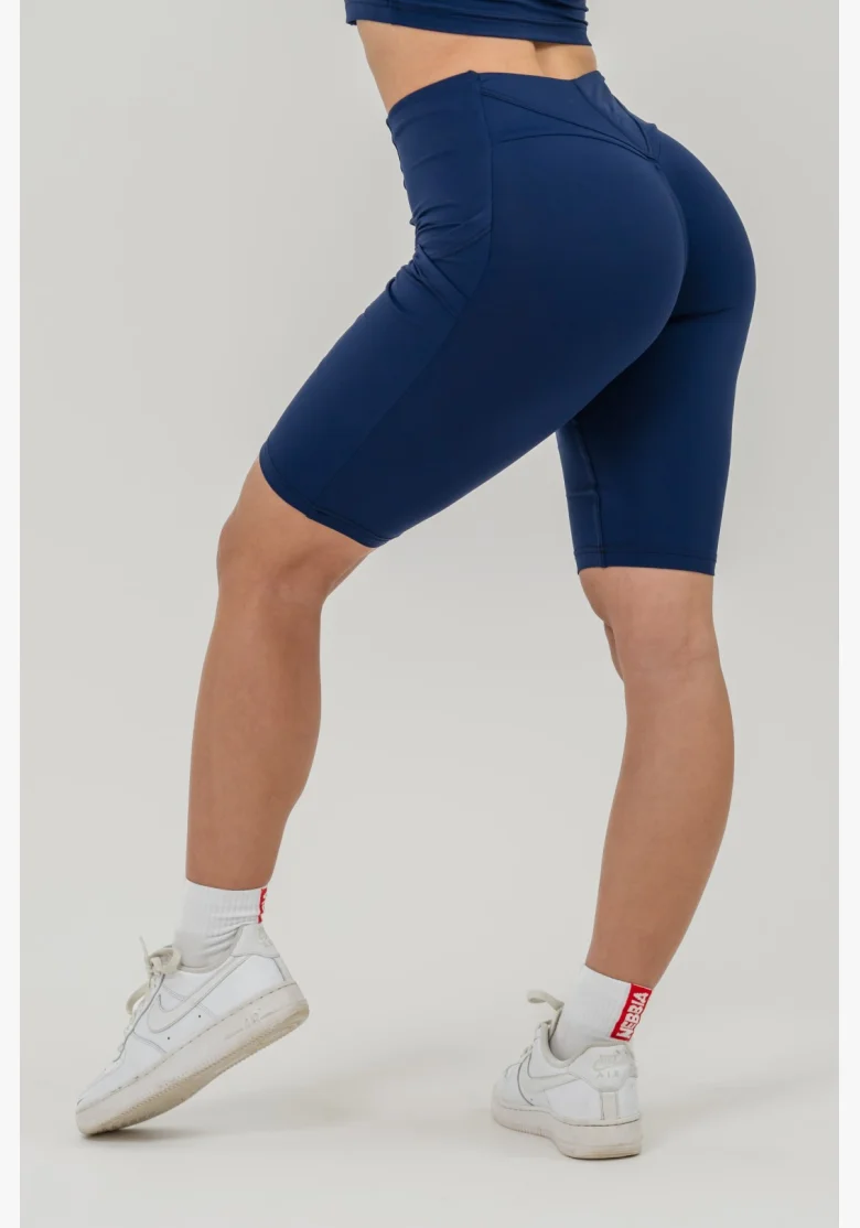 NEBBIA • Cycling shorts with high waistband 10″ GYM THERAPY blue • Nebshop.cz