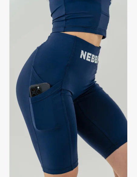 NEBBIA • Cycling shorts with high waistband 10″ GYM THERAPY blue • Nebshop.cz