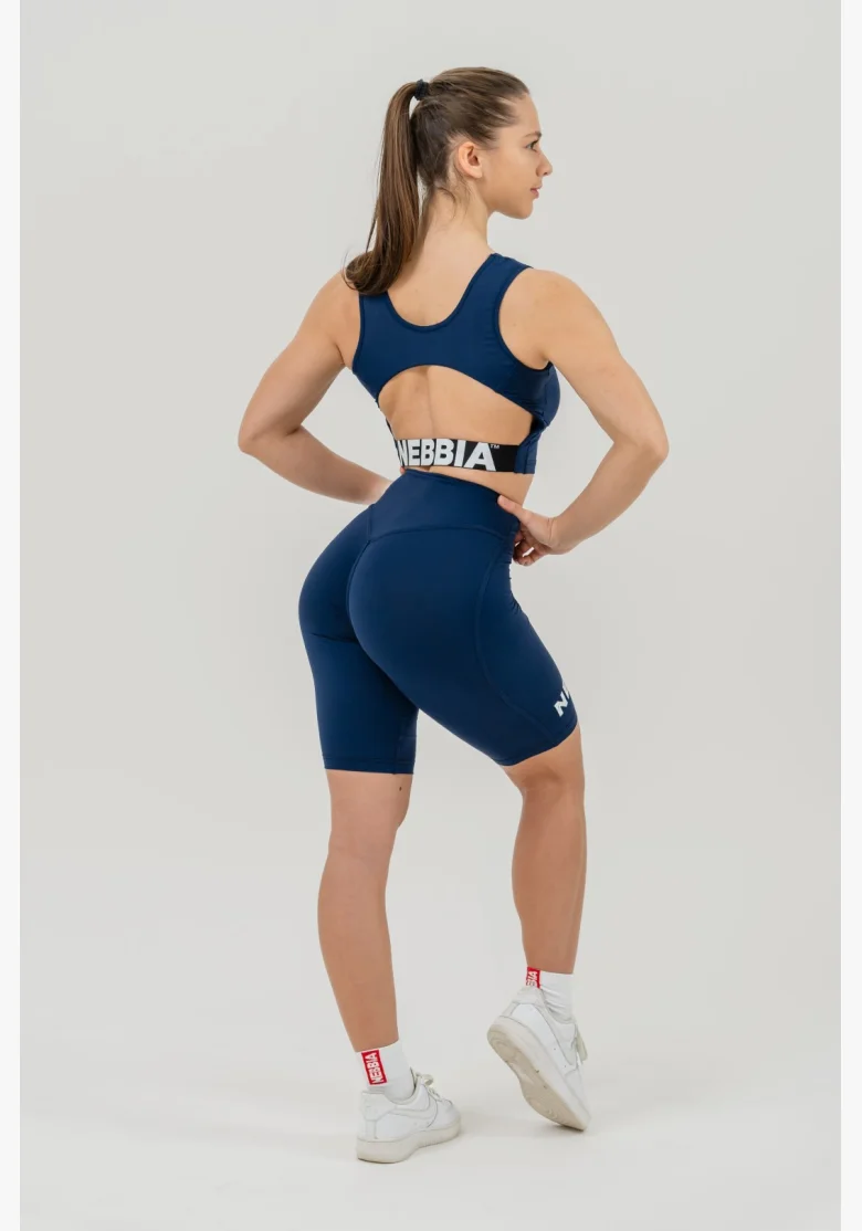 NEBBIA • Crop top tank top GYM THERAPY blue • Nebshop.cz