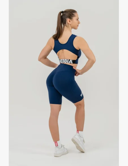 NEBBIA • Crop top tank top GYM THERAPY blue • Nebshop.cz