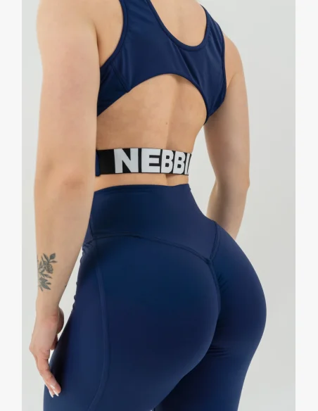 NEBBIA • Crop top tank top GYM THERAPY blue • Nebshop.cz