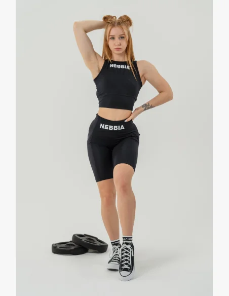 NEBBIA • Crop top tank top GYM THERAPY black • Nebshop.cz
