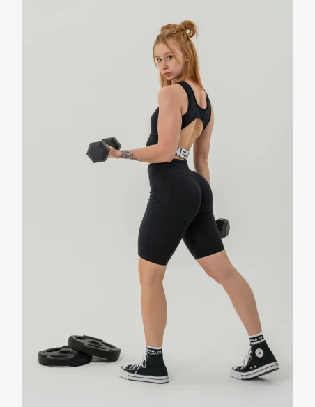 NEBBIA • Crop top tank top GYM THERAPY black • Nebshop.cz
