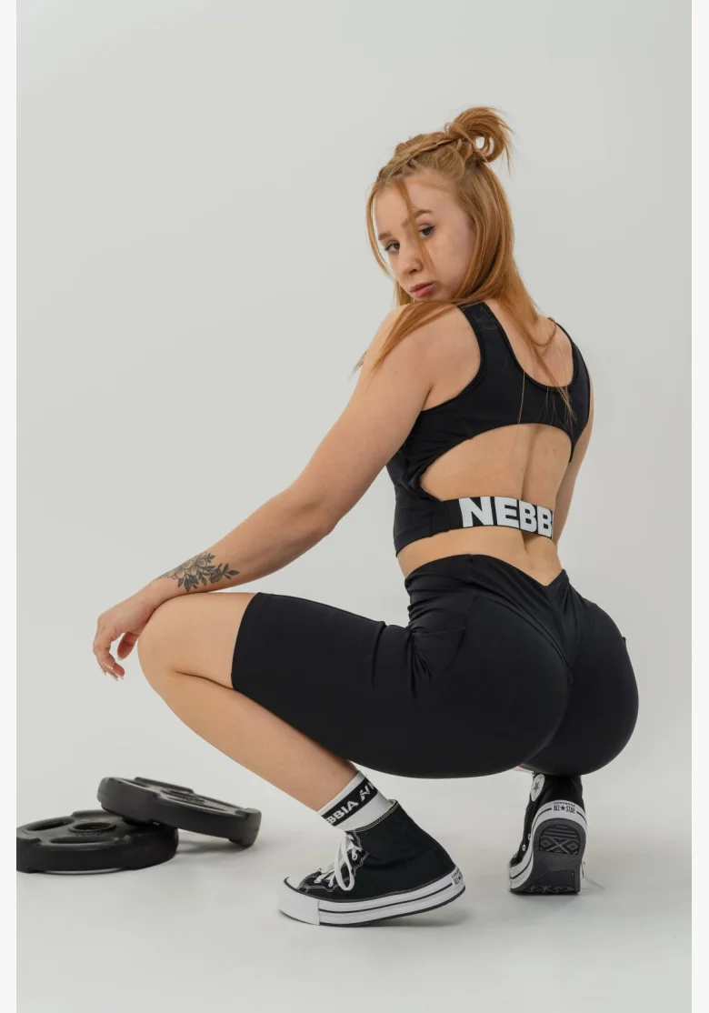 NEBBIA • Crop top tank top GYM THERAPY black • Nebshop.cz