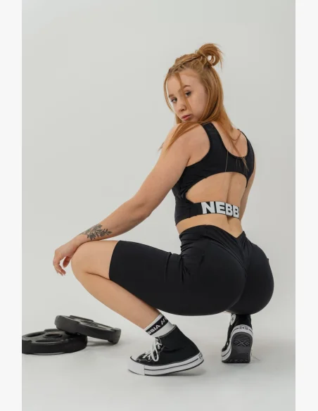 NEBBIA • Crop top tank top GYM THERAPY black • Nebshop.cz