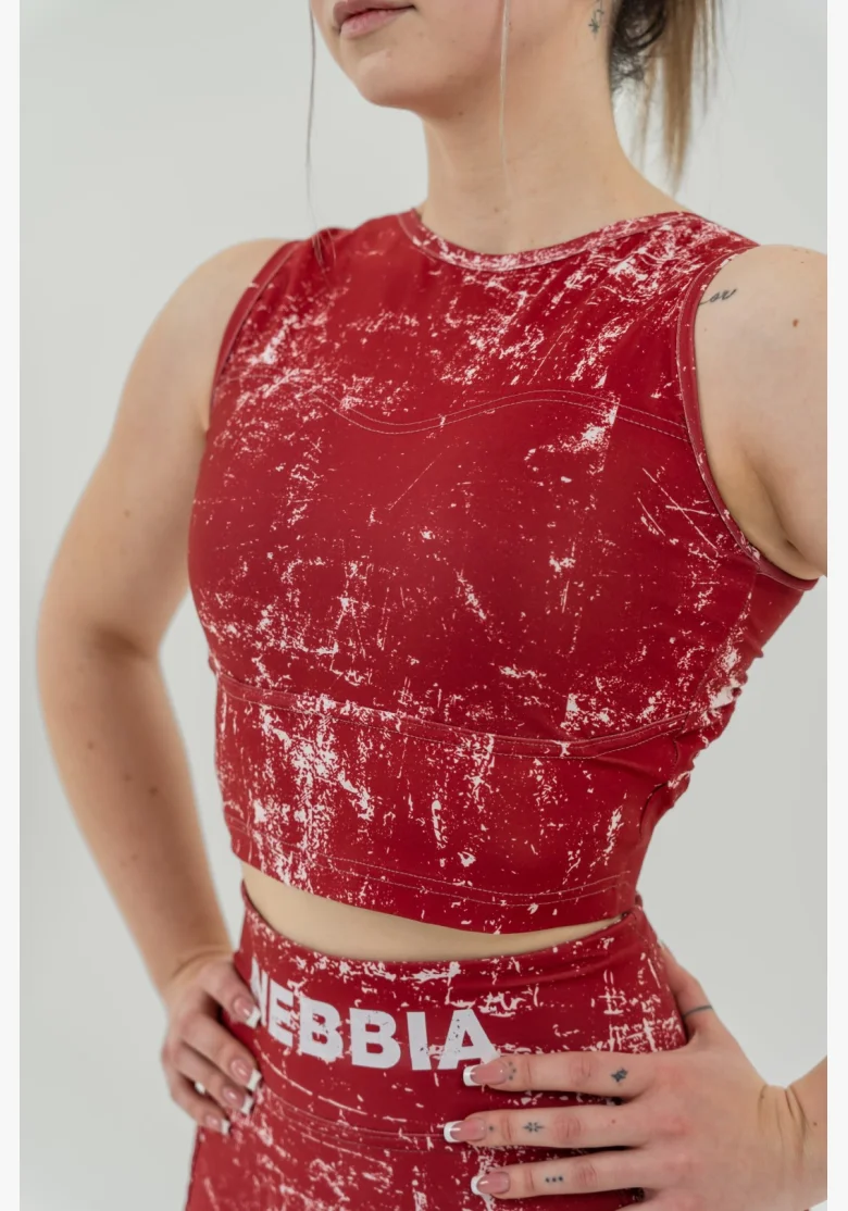 NEBBIA • Crop top tank top ROUGH GIRL red • Nebshop.cz
