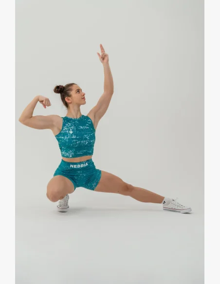 NEBBIA • 5" HAMMIES High-Waisted Leg Shorts Green • Nebshop.cz