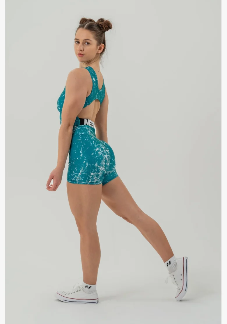 NEBBIA • 5" HAMMIES High-Waisted Leg Shorts Green • Nebshop.cz