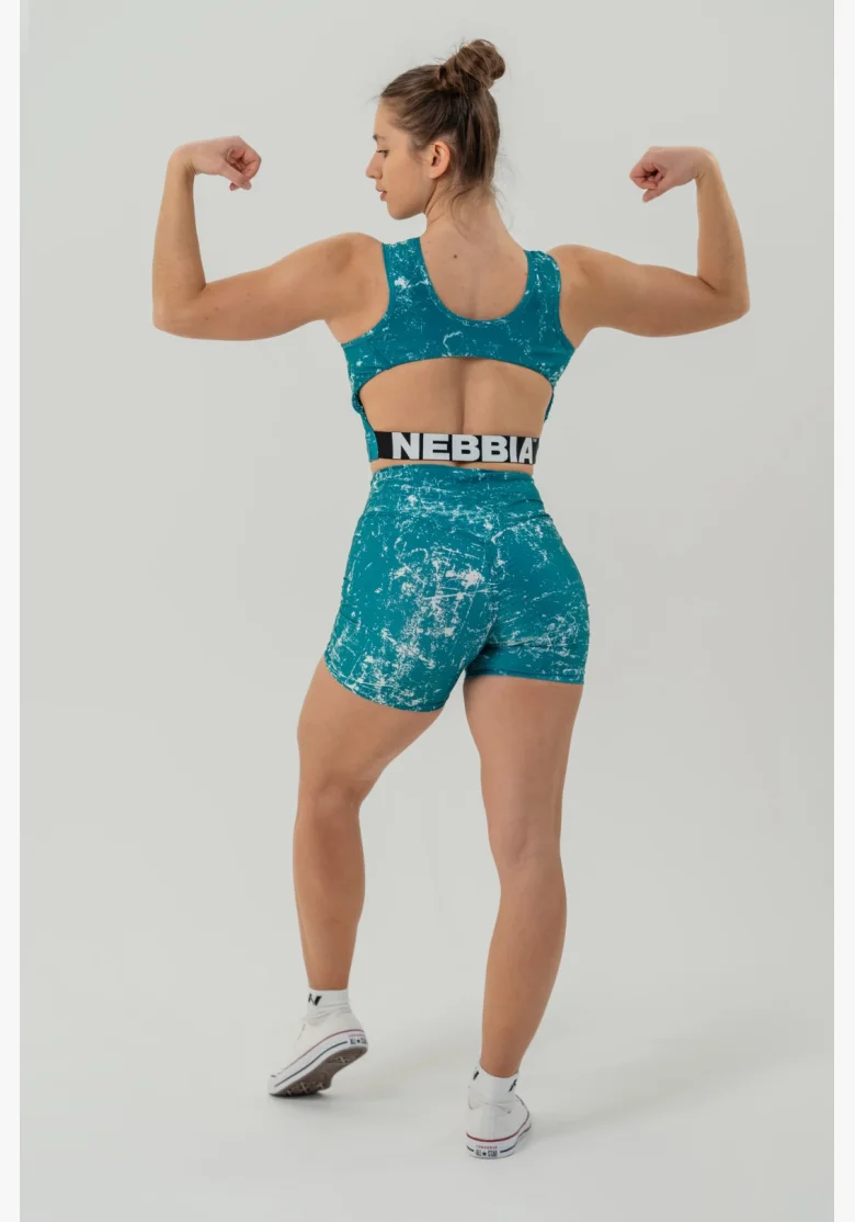 NEBBIA • 5" HAMMIES High-Waisted Leg Shorts Green • Nebshop.cz