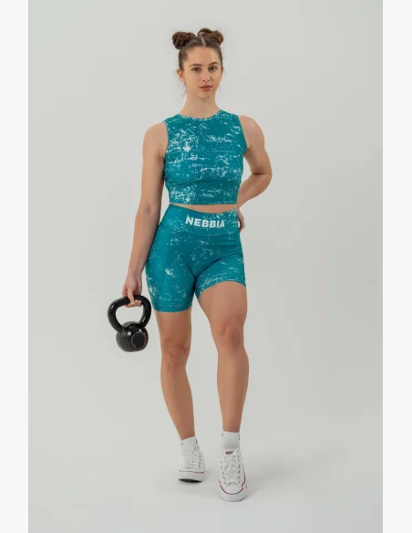 NEBBIA • 5" HAMMIES High-Waisted Leg Shorts Green • Nebshop.cz